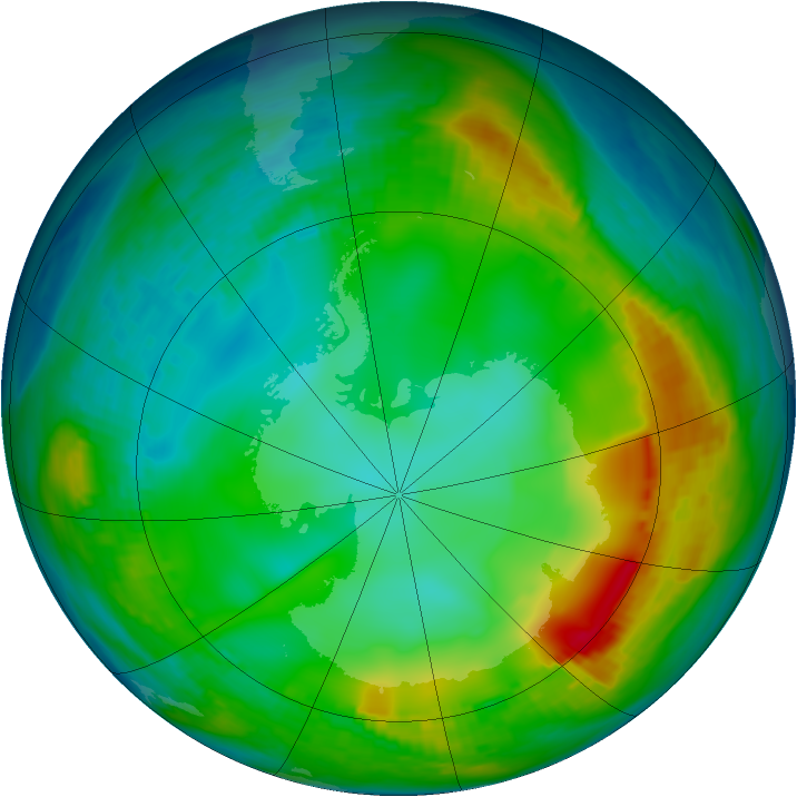 Antarctic ozone map for 04 June 1980